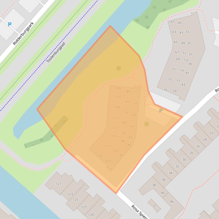 Kaart van postcodegebied 2135TR.