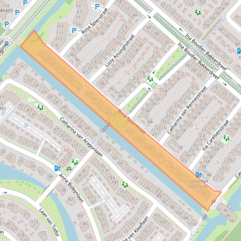 Kaart van postcodegebied 2135TS.