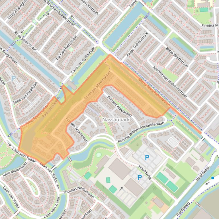 Kaart van postcodegebied 2135VG.