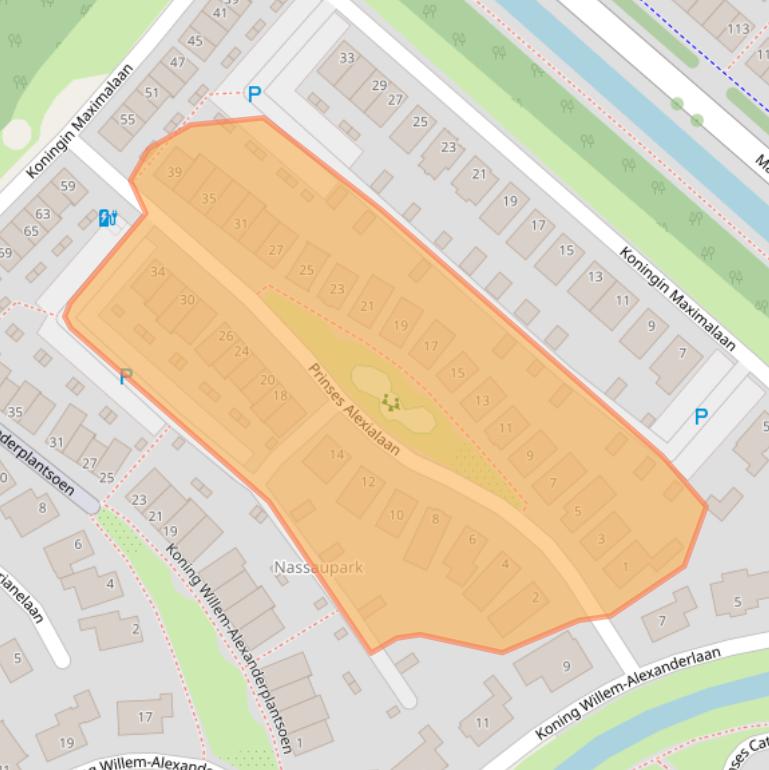 Kaart van postcodegebied 2135VH.