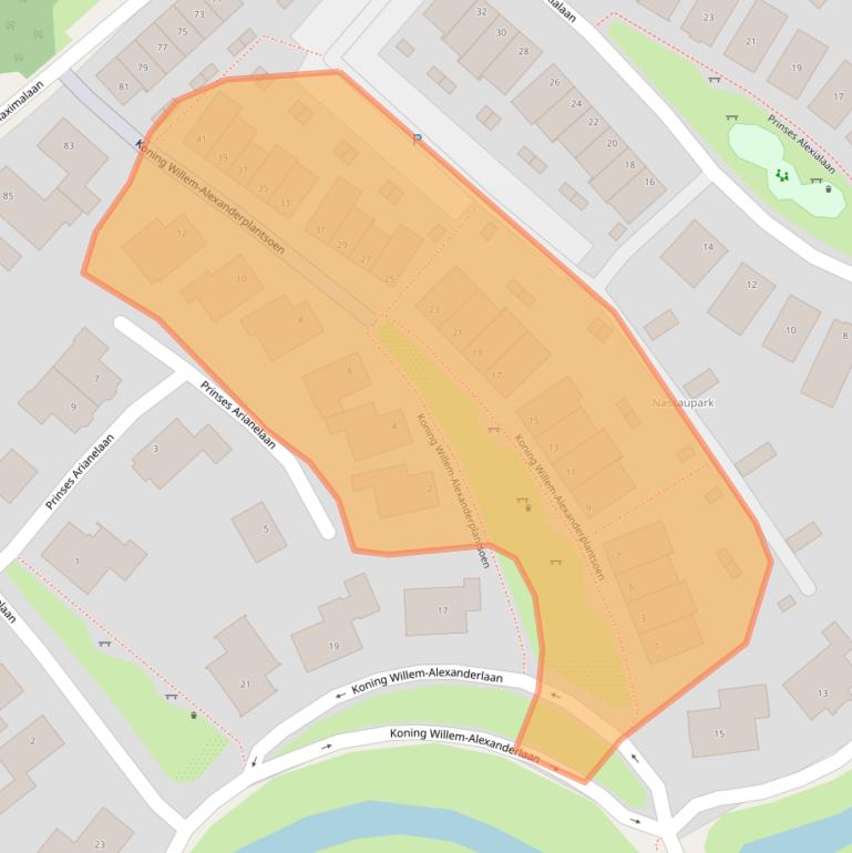 Kaart van postcodegebied 2135VJ.