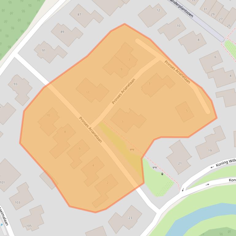 Kaart van postcodegebied 2135VK.