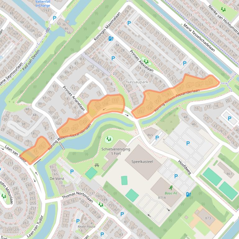 Kaart van postcodegebied 2135VL.