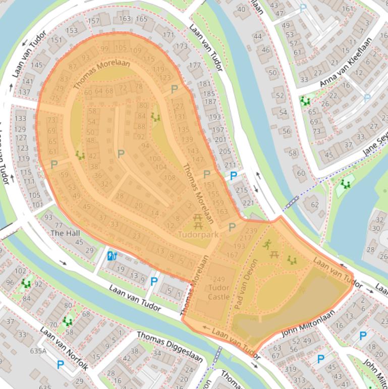 Kaart van postcodegebied 2135WC.