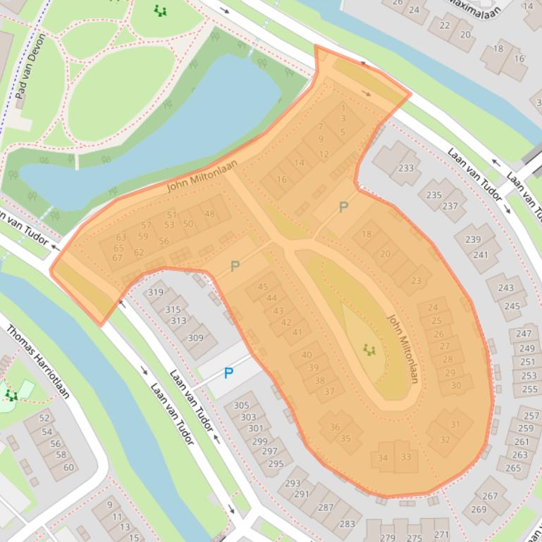 Kaart van postcodegebied 2135WE.