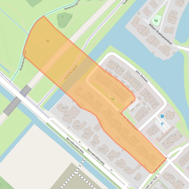 Kaart van postcodegebied 2135XB.