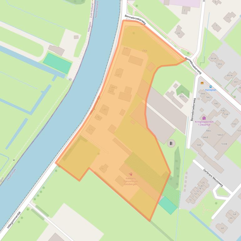 Kaart van postcodegebied 2136KZ.