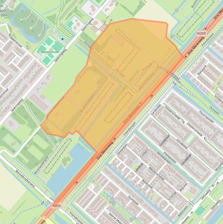 Kaart van postcodegebied 2136LA.
