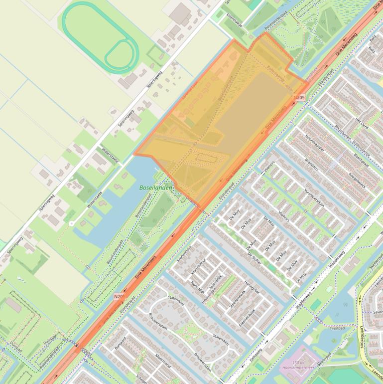 Kaart van postcodegebied 2136LH.