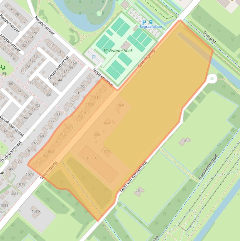 Kaart van postcodegebied 2136LM.