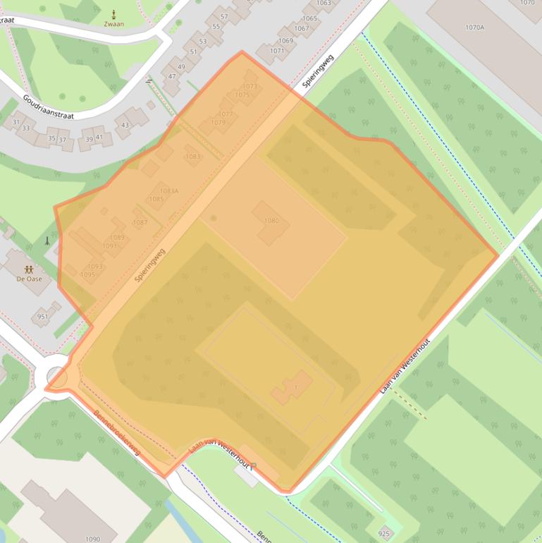 Kaart van postcodegebied 2136LN.