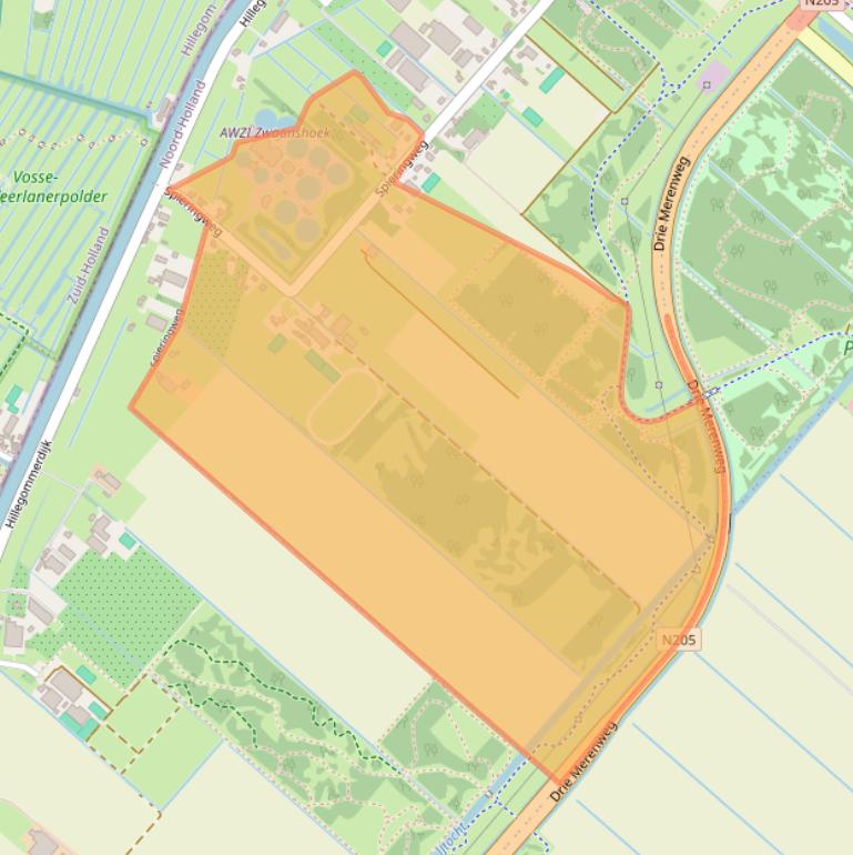 Kaart van postcodegebied 2136LR.