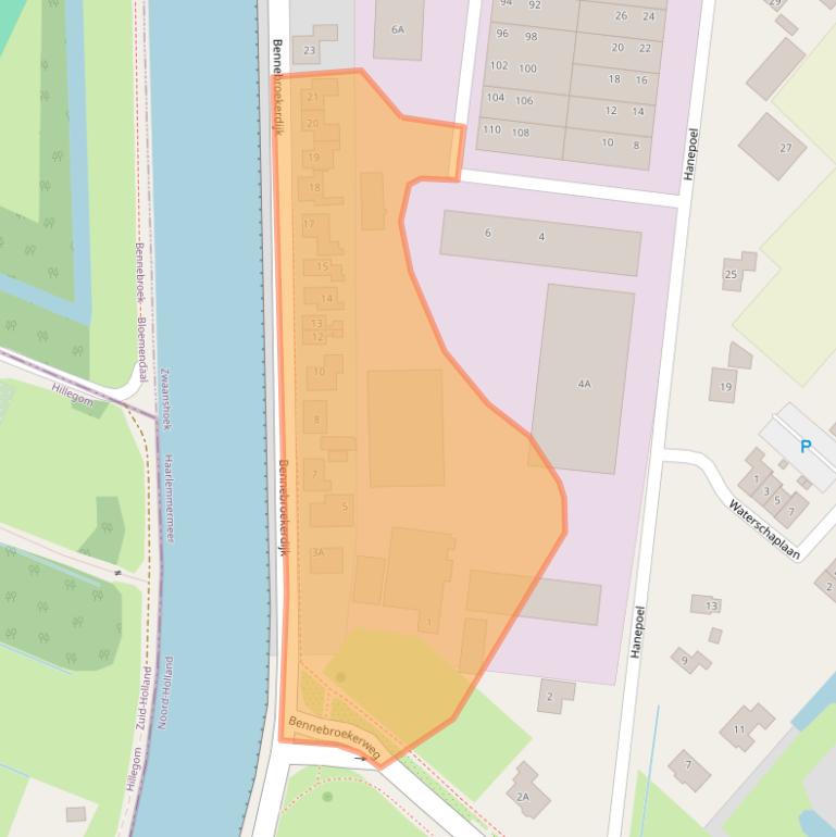 Kaart van postcodegebied 2136LS.