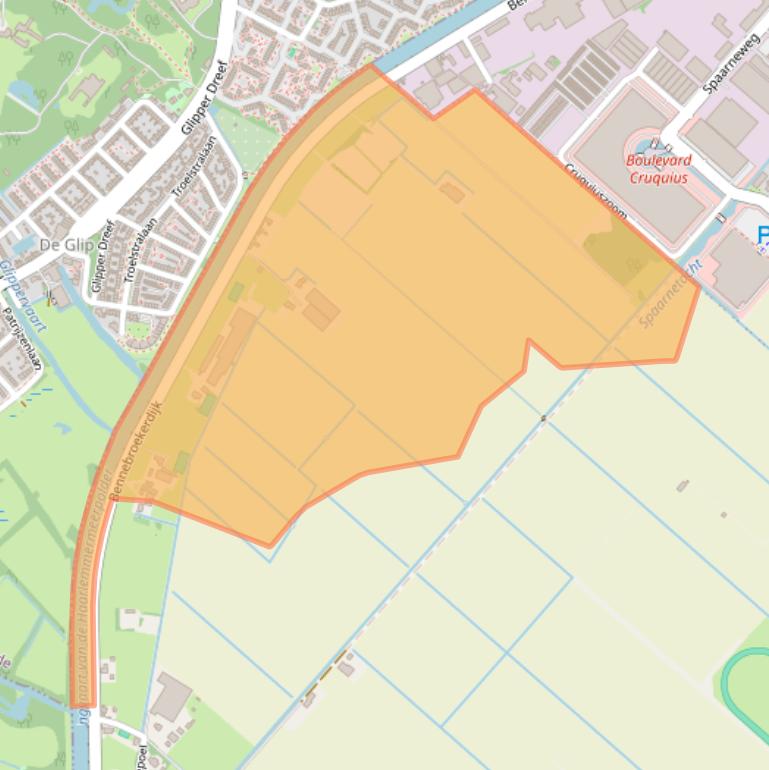 Kaart van postcodegebied 2136LX.