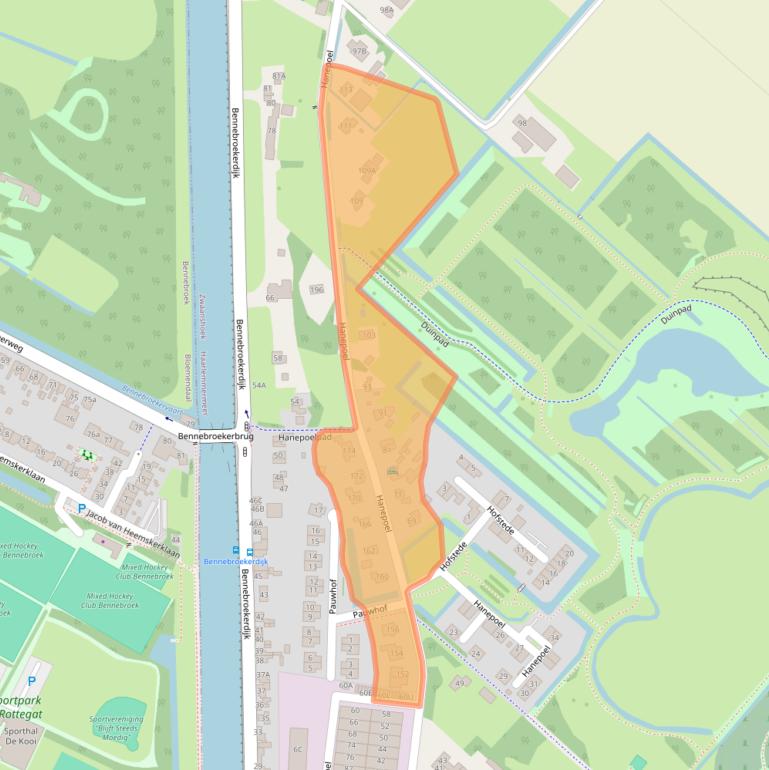 Kaart van postcodegebied 2136NN.