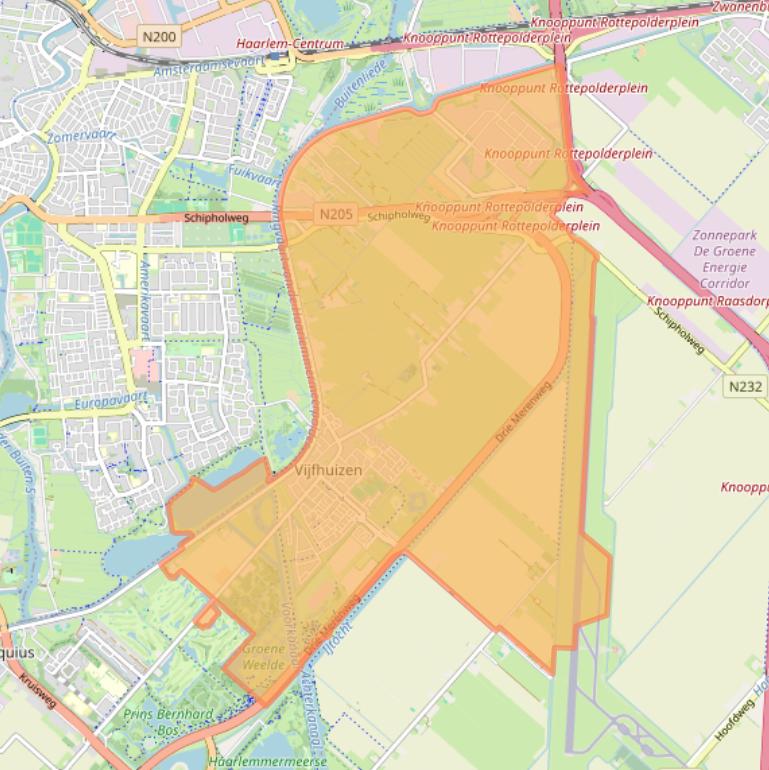 Kaart van postcodegebied 2141.