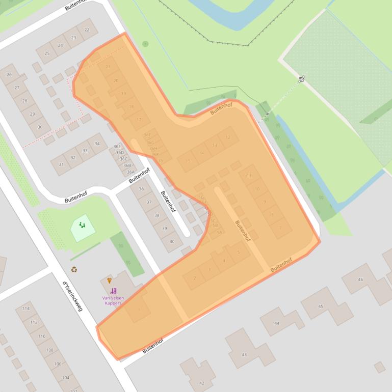 Kaart van postcodegebied 2141AE.