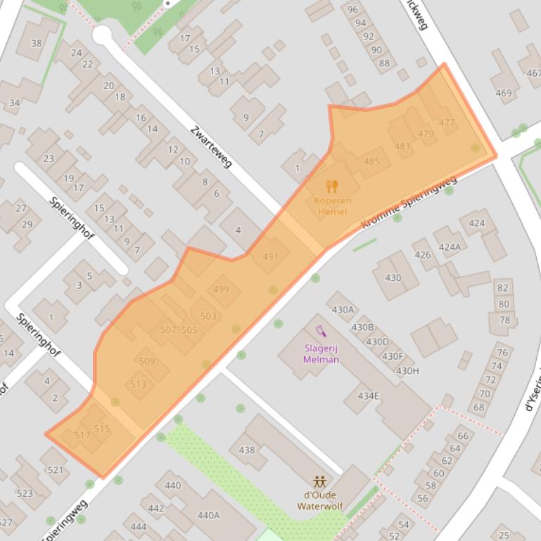 Kaart van postcodegebied 2141AJ.