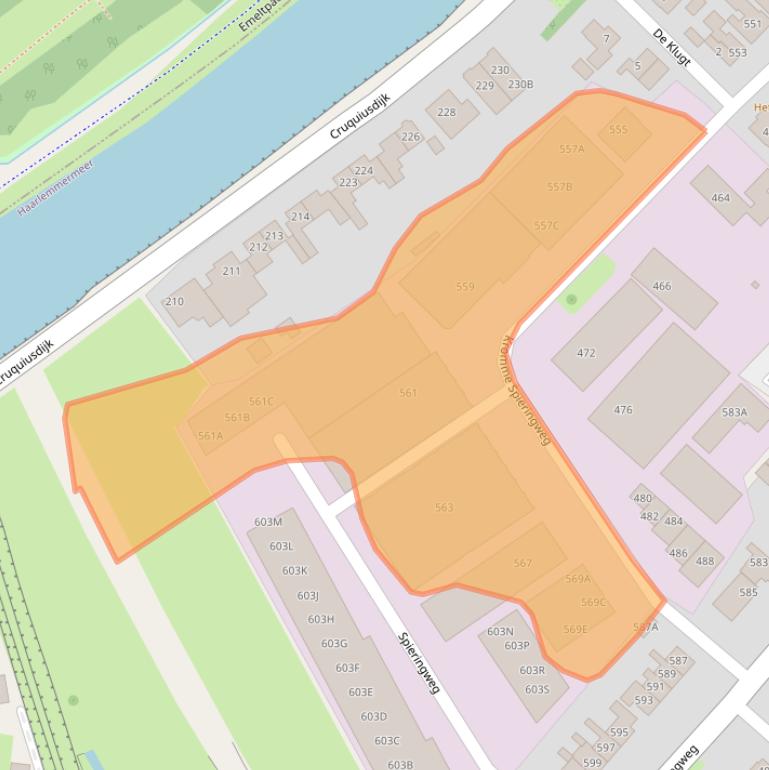 Kaart van postcodegebied 2141AL.