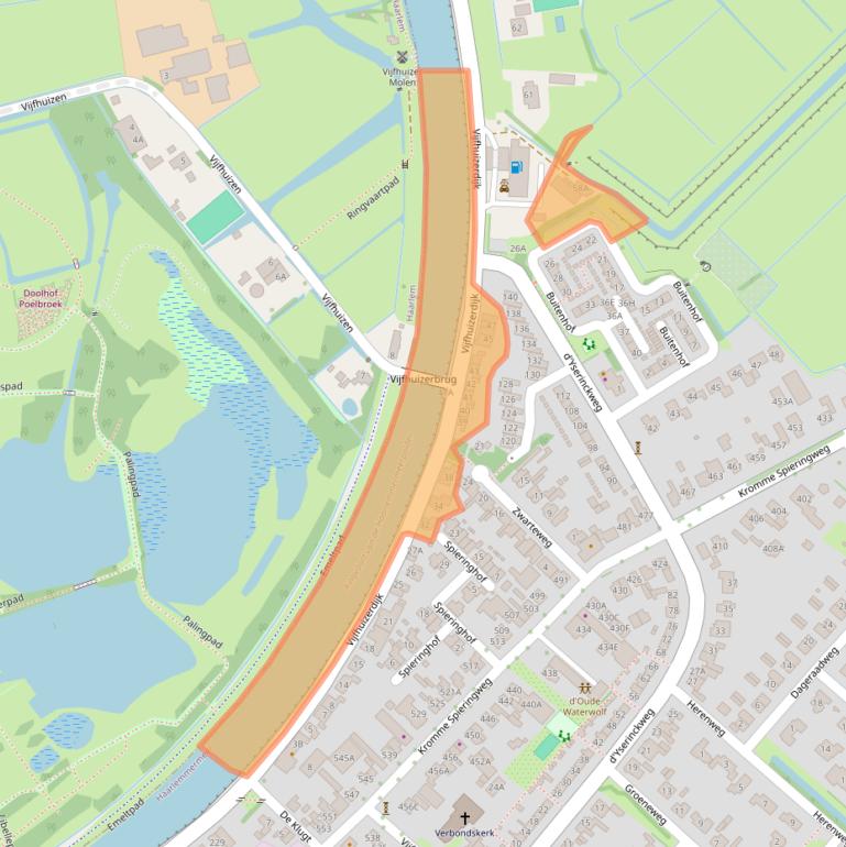 Kaart van postcodegebied 2141BB.