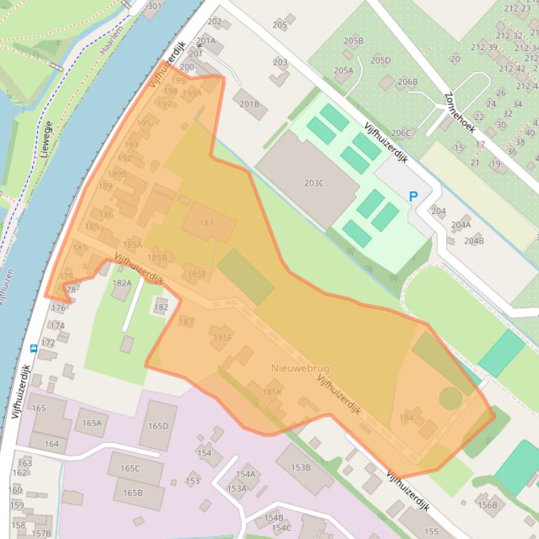 Kaart van postcodegebied 2141BJ.