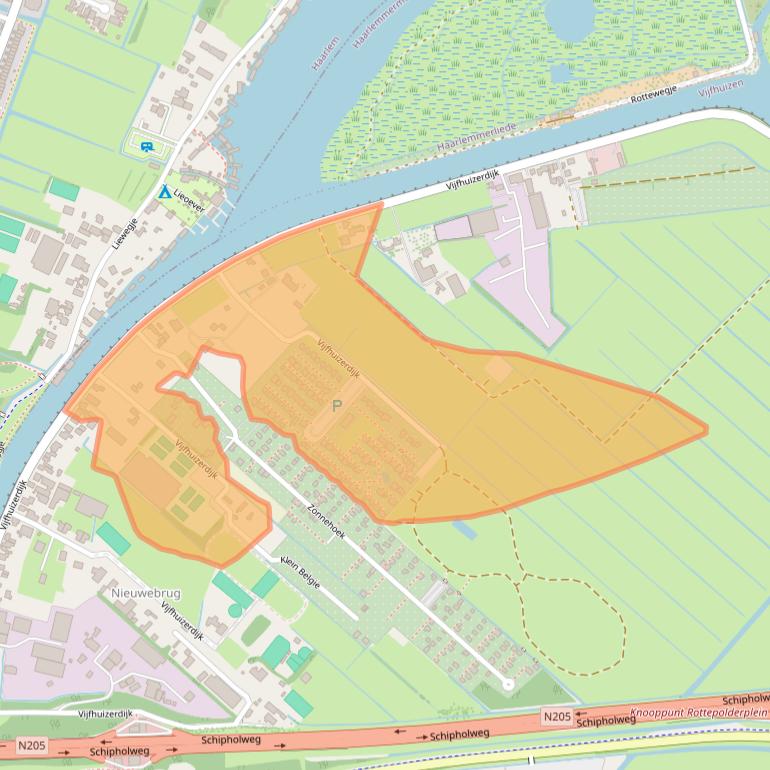 Kaart van postcodegebied 2141BK.