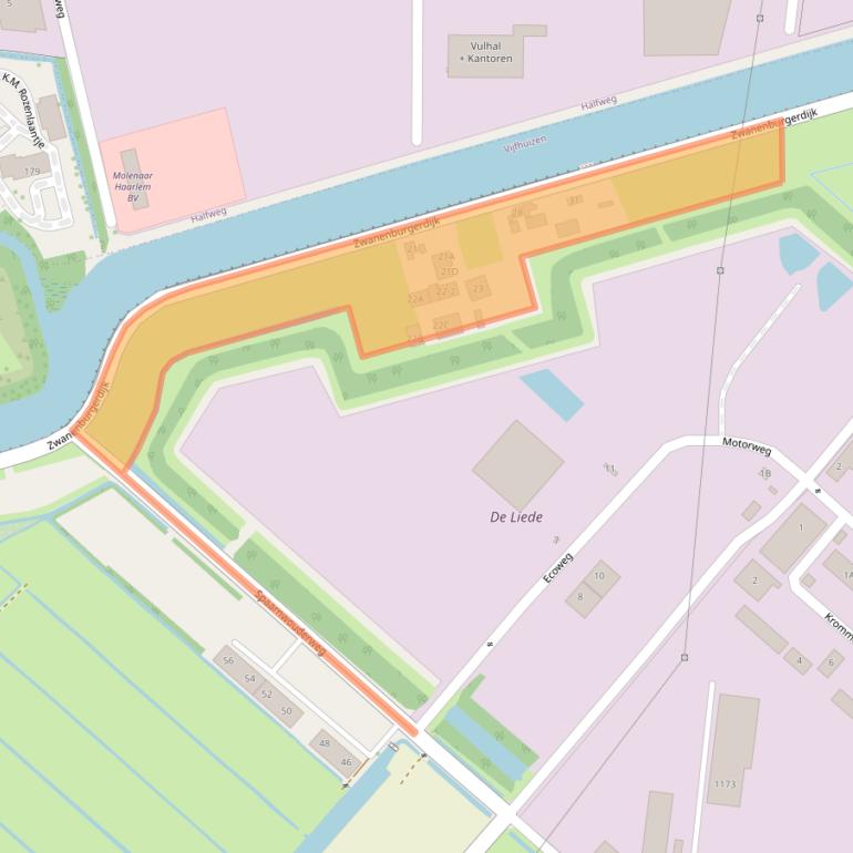 Kaart van postcodegebied 2141BM.