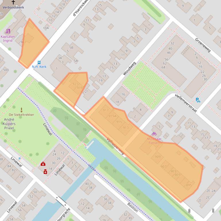 Kaart van postcodegebied 2141CS.