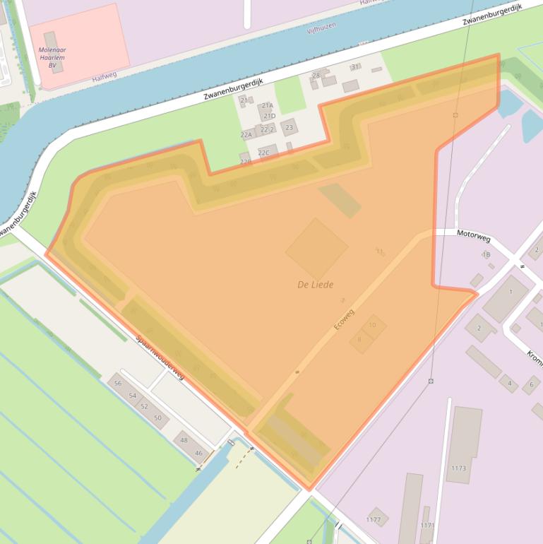 Kaart van postcodegebied 2141DL.