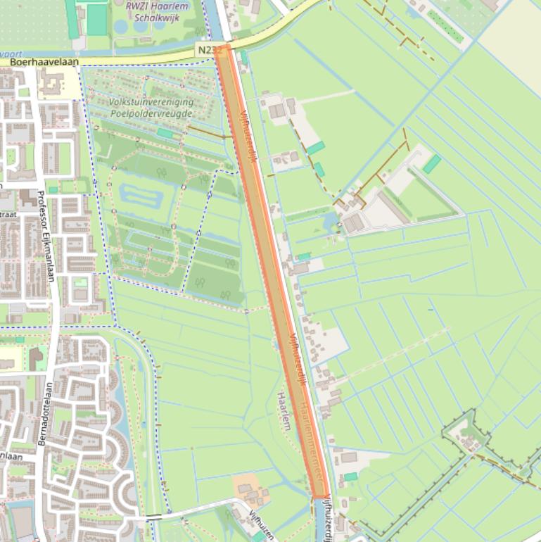 Kaart van postcodegebied 2141DZ.