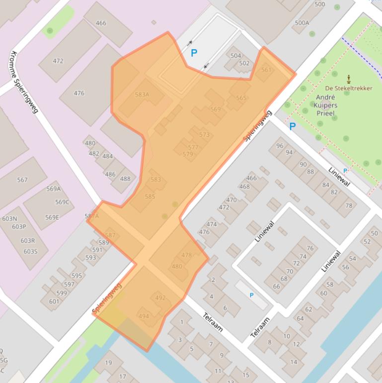 Kaart van postcodegebied 2141EA.