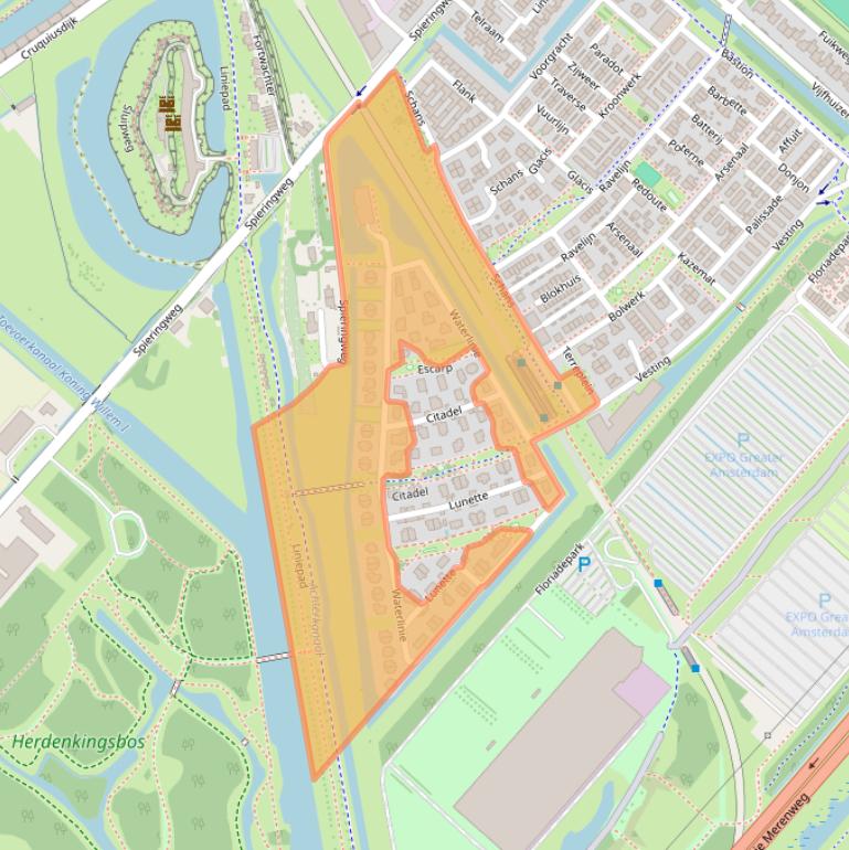 Kaart van postcodegebied 2141MA.