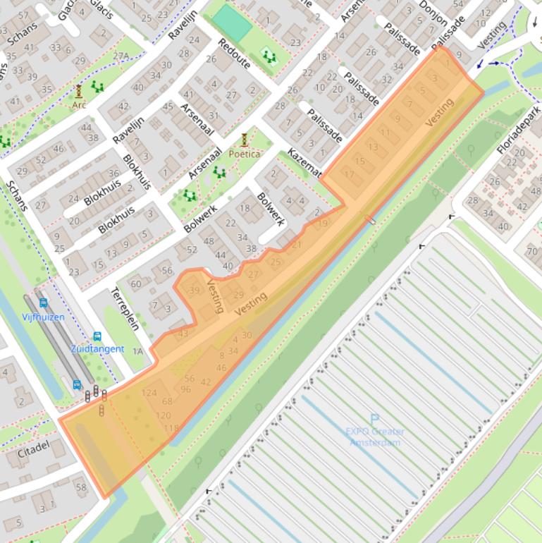 Kaart van postcodegebied 2141MD.