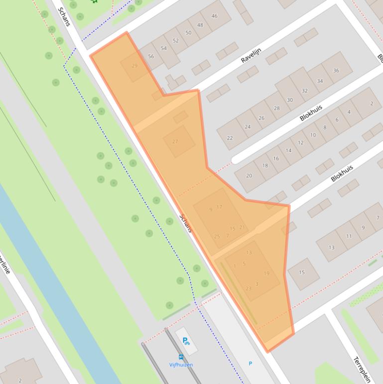 Kaart van postcodegebied 2141MV.