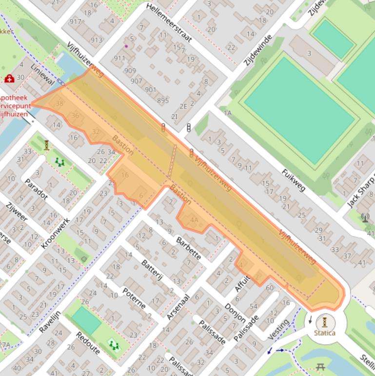 Kaart van postcodegebied 2141NW.