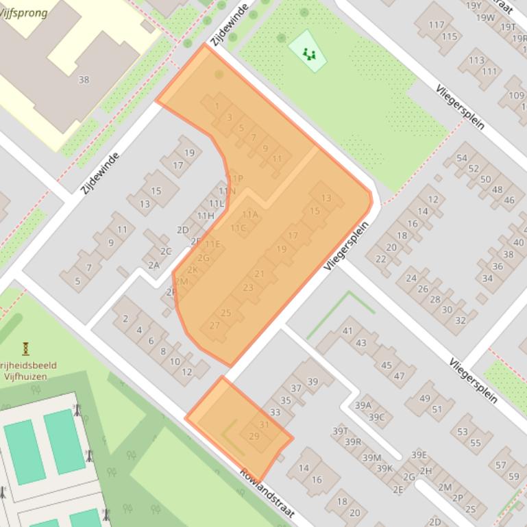 Kaart van postcodegebied 2141VC.