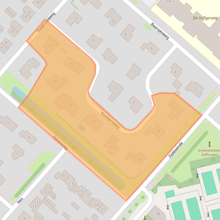 Kaart van postcodegebied 2141VS.