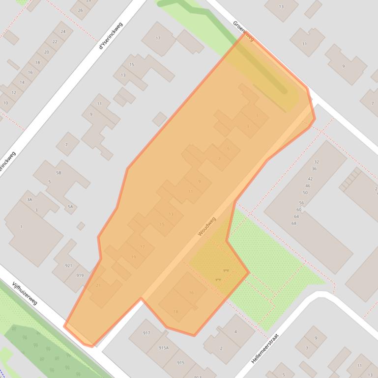 Kaart van postcodegebied 2141XD.