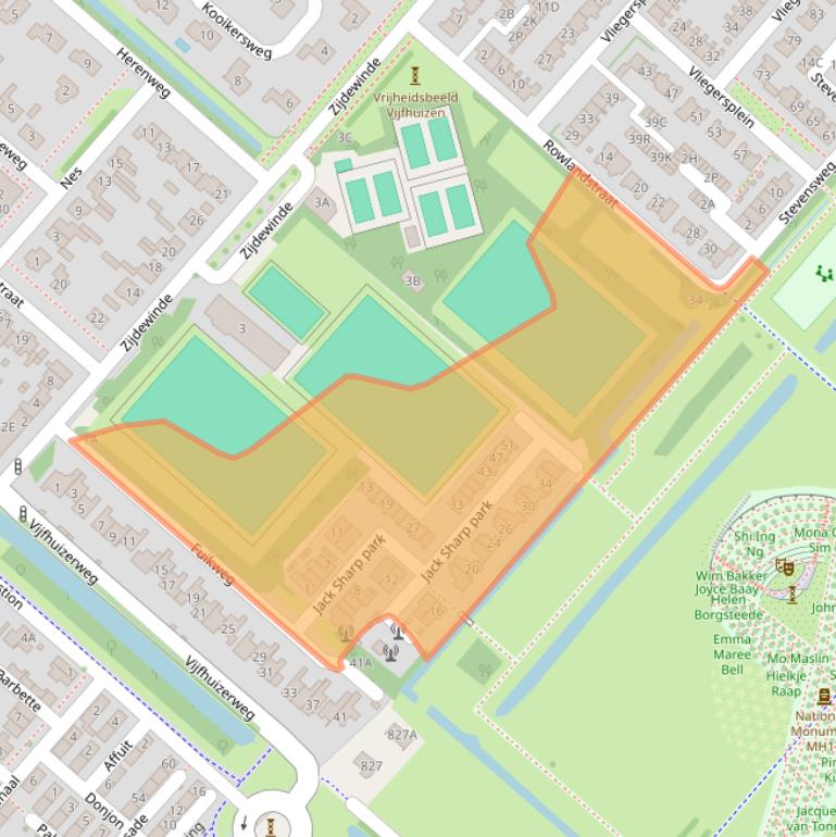 Kaart van postcodegebied 2141XJ.