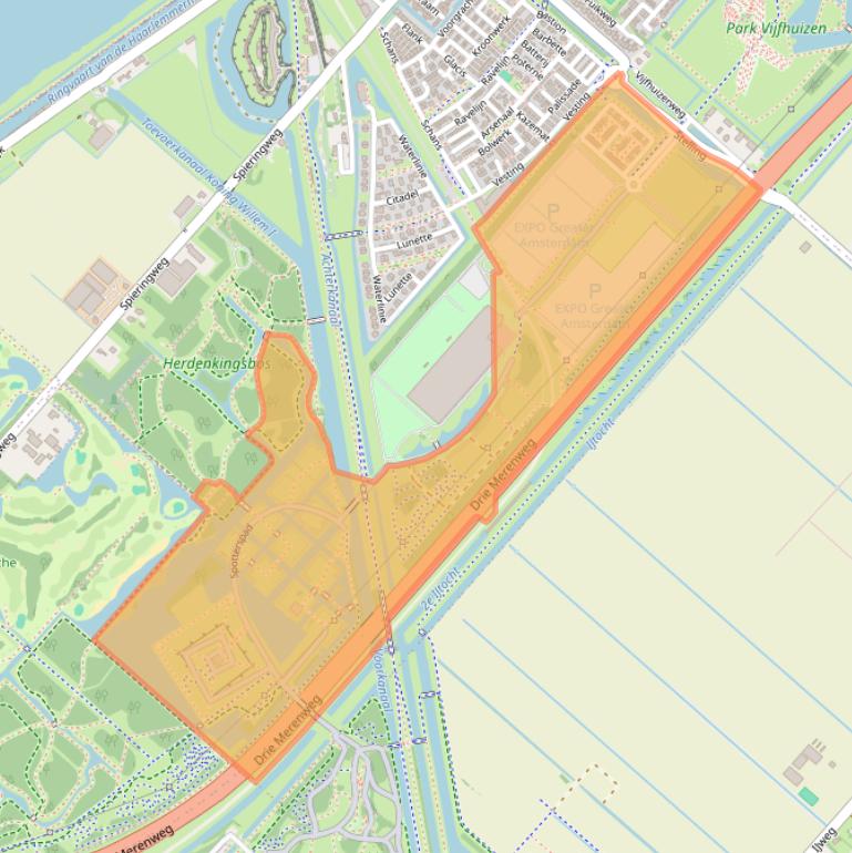 Kaart van postcodegebied 2141ZZ.