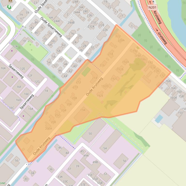 Kaart van postcodegebied 2142EK.