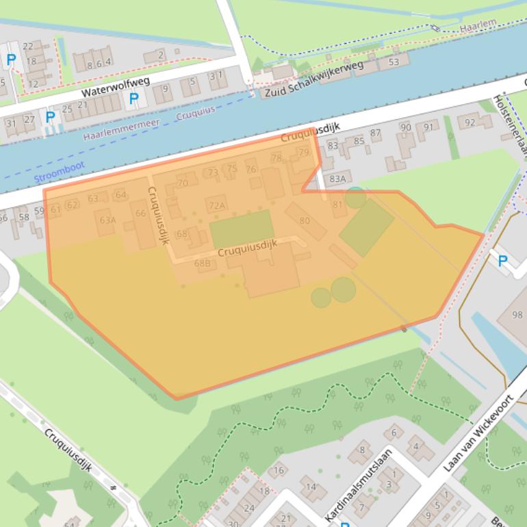 Kaart van postcodegebied 2142ES.