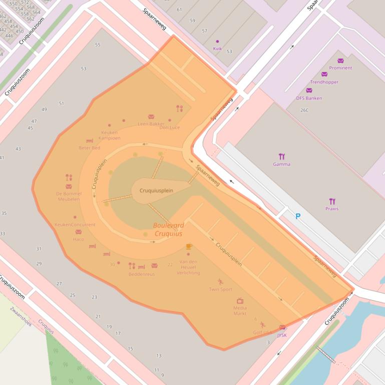 Kaart van postcodegebied 2142EV.