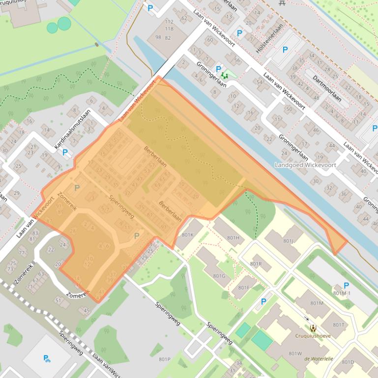 Kaart van postcodegebied 2142GB.