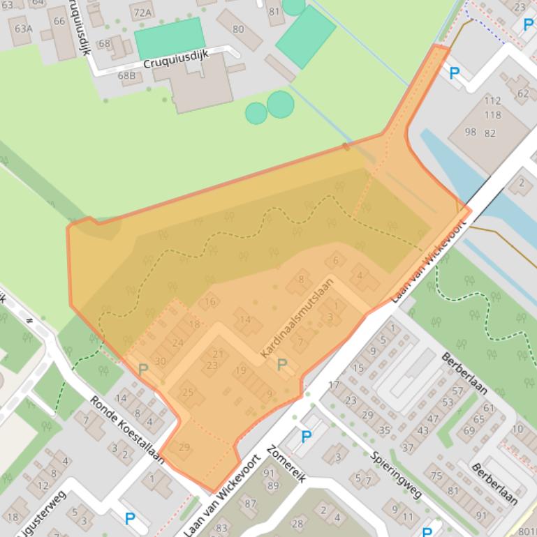 Kaart van postcodegebied 2142GJ.