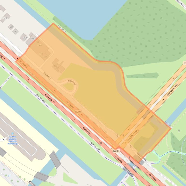 Kaart van postcodegebied 2142LA.