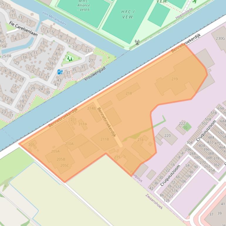 Kaart van postcodegebied 2142LD.