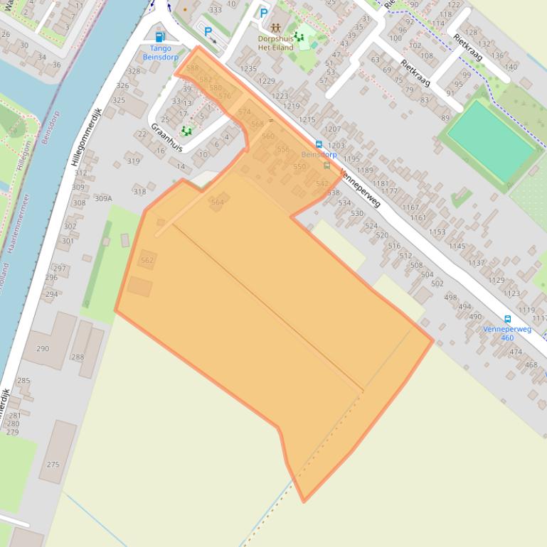 Kaart van postcodegebied 2144KM.