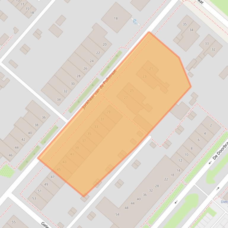 Kaart van postcodegebied 2151AD.