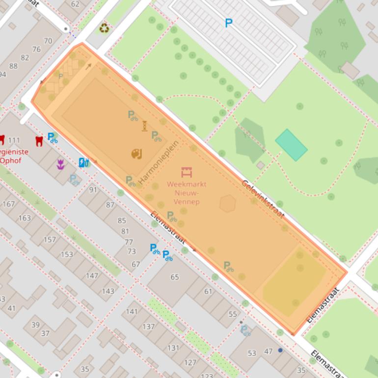 Kaart van postcodegebied 2151AL.